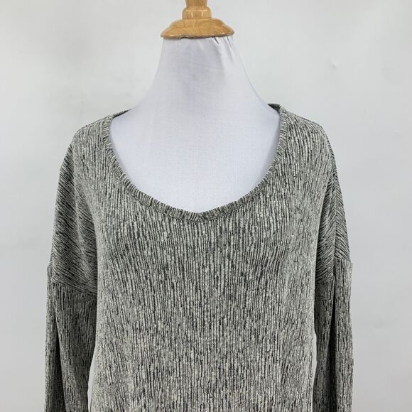 Pure Jill Dress Womens PM Medium Petite Black White Long Sleeve Linen Blend - Picture 3 of 13